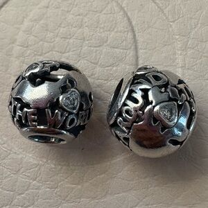 1 Authentic Pandora Retired Openwork All Around the World CZ Charm 791718CZ NWOT